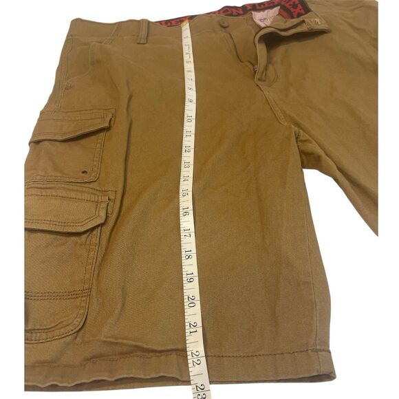 Iron Flex Men's 40 Cargo Shorts Desert Camel Stretch Utility Pockets - Picture 6 of 10